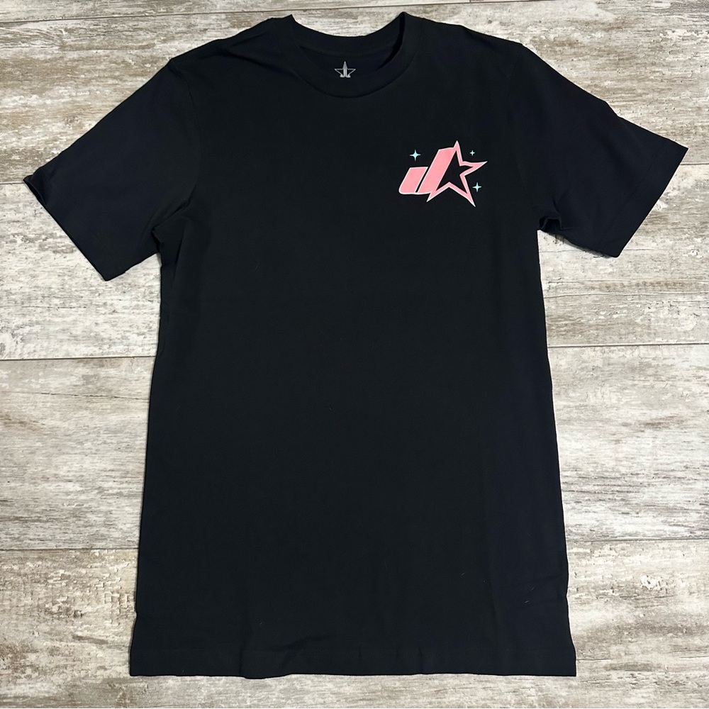 Jeffree Star Cosmetics JSTAR pink and black graphic tee